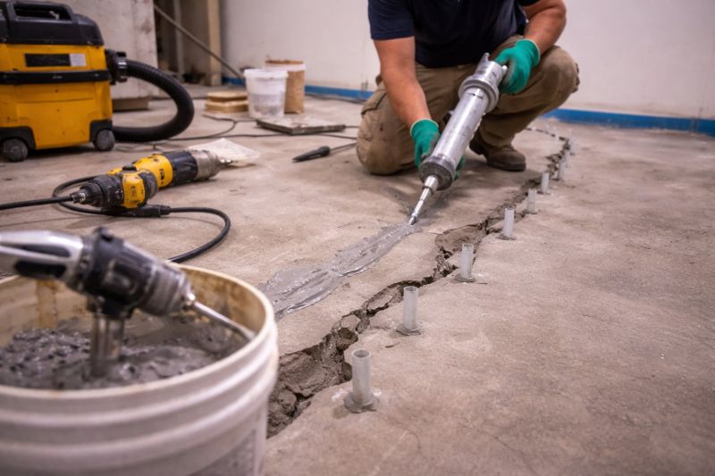 Cracked Basement Floor Repair in Upland, CA